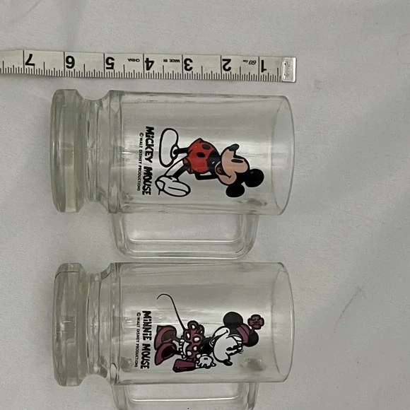 Vintage Disney Mickey‎ & Minnie Mouse Glass Mug Stein Set Walt Disney - Picture 3 of 3